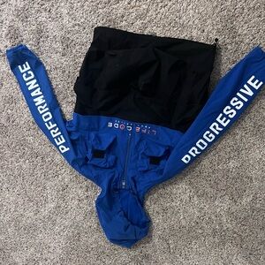 Blue Life Code Jacket with Text Sleeves